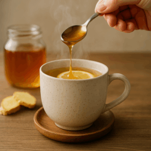 生姜とはちみつを合わせた温かいドリンク